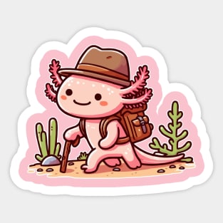 axolotl funny Hiking Sticker